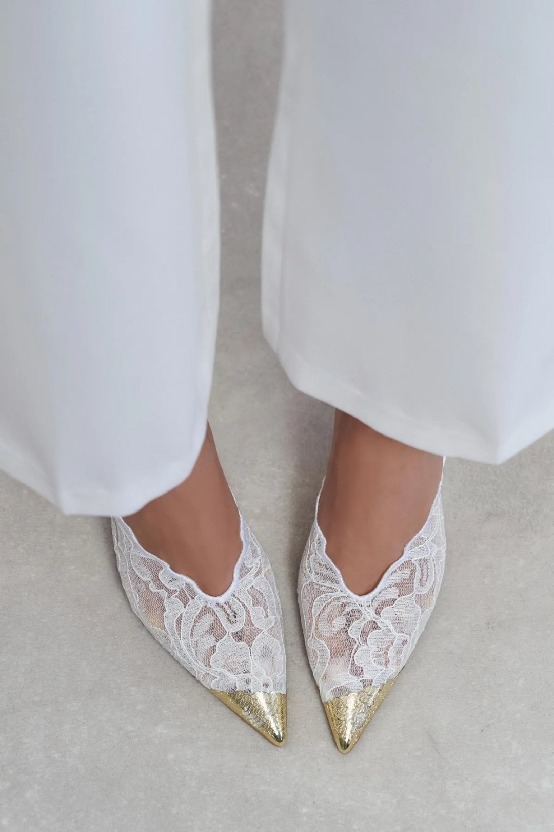 Capri Royale Signature Look – White Lace Lycra Two-Piece Set & Celestia Royale Lace Couture Heels