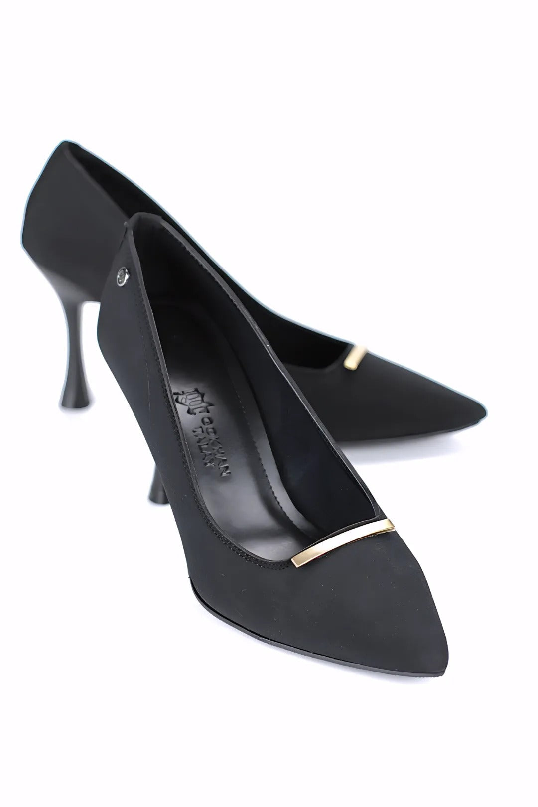 Arina 8 cm Siyah Kadın Topuklu Ayakkabı – İnce Çubuk Tokalı Rugan – Siyah Rugan
