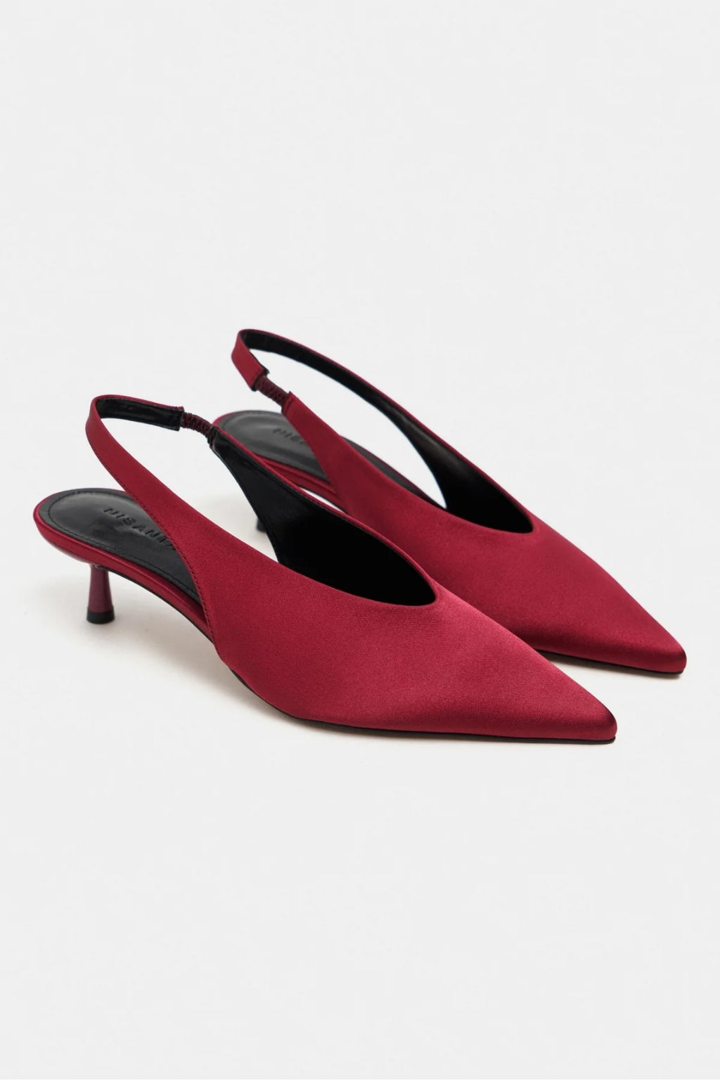 WILSON Satin Slingback Heels – Salmon Satin