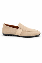 Bej Hakiki Süet Ultra Esnek Driver Loafer
