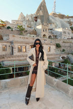 Aurevia Water-Resistant Long Coat – Cream