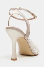 Celestia Royale Lace Couture Ankle Strap Heels – Burgundy