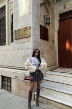 Rufina Luxe Faux Fur Jacket – Cream