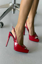 Heimdall Toka Detaylı 13 CM Platform Stiletto - Siyah