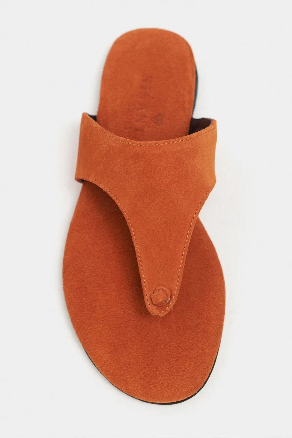 Ravello Handcrafted Genuine Leather Toe-Ring Sandals — Red Suede