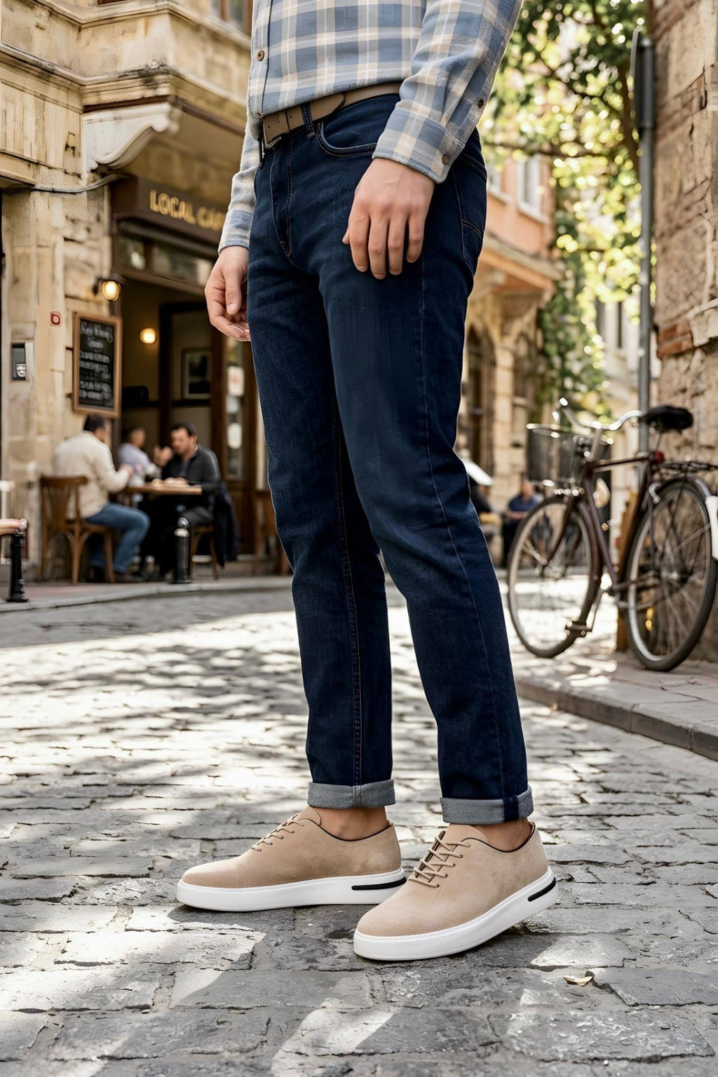 Bej Hakiki Süet Hafif Eva Taban Sneaker