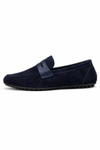Navy Genuine Suede Ultra Flexible Rubber Sole Loafer