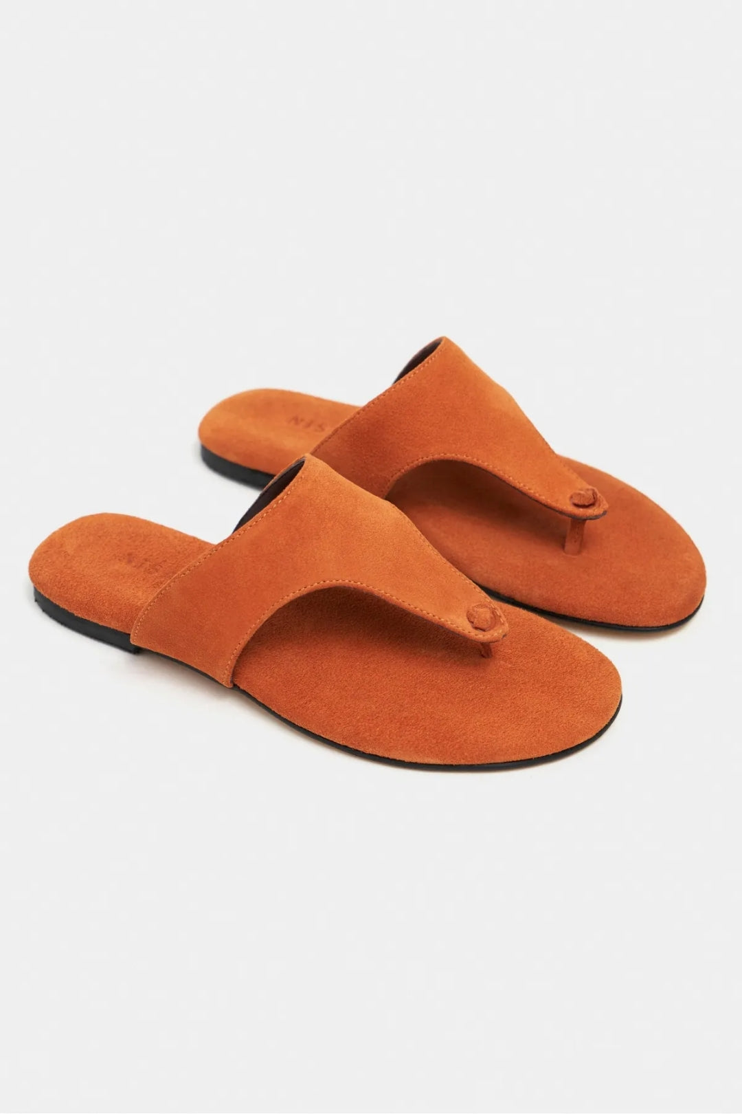 Ravello Handcrafted Genuine Leather Toe-Ring Sandals — Red Suede