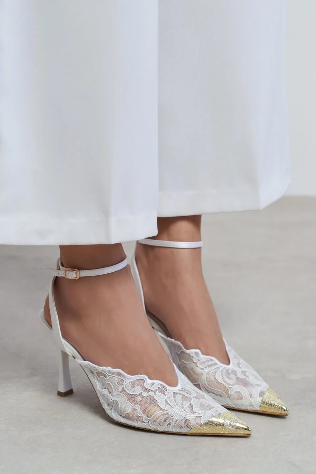 Celestia Royale Lace Couture Ankle Strap Heels – Burgundy