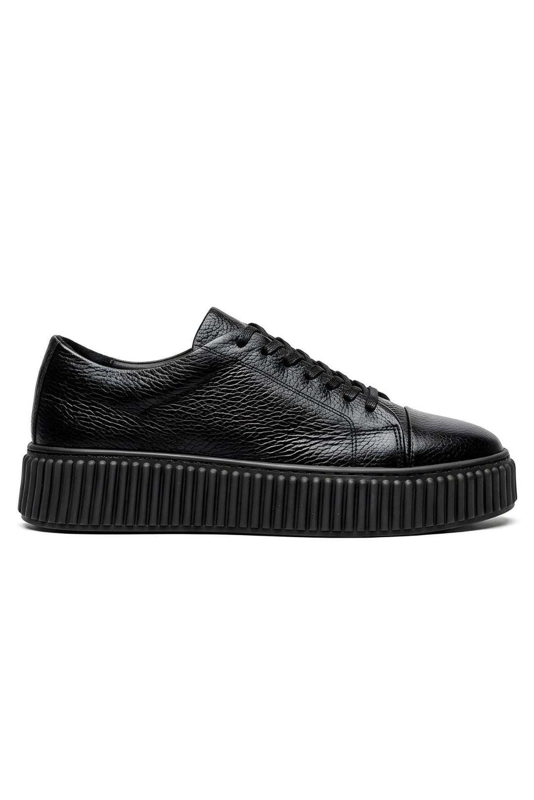 Esteban Siyah %100 Hakiki Deri 4 CM Light Termo Taban Sneaker