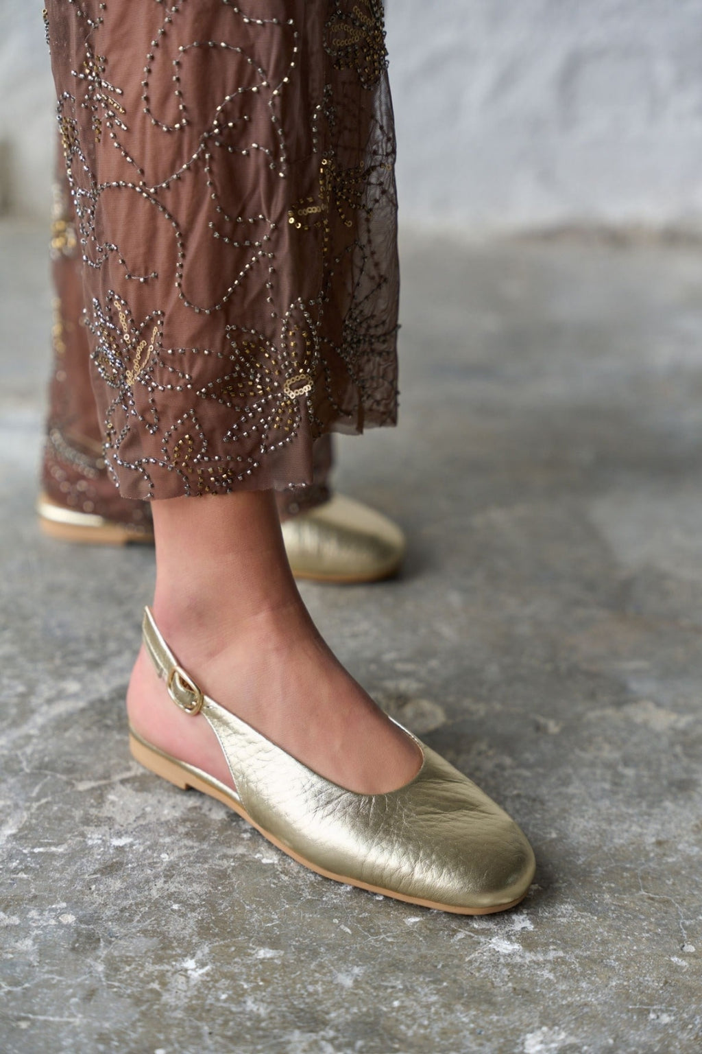 Nicia Gold Hakiki Deri Kadın Babet