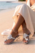 Aurelia Glitz Crystal-Embellished Flip-Flops - Silver