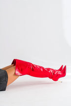 Zavielle Over-the-Knee Stiletto Boots – Metallic Silver