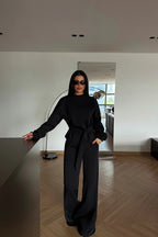Veylora Sculpted Waist Wide-Leg Lounge Set