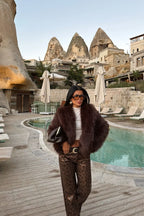 Rufina Luxe Faux Fur Jacket – Bitter Brown
