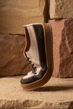 Cassian Two-Tone Leather Casual Sneakers – Beige & Brown