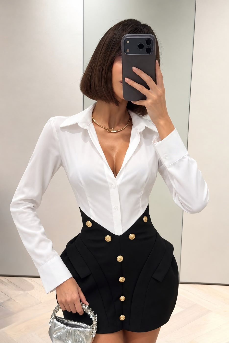 Alma Two-Tone Shirt Dress
