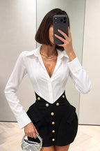 Alma Two-Tone Shirt Dress