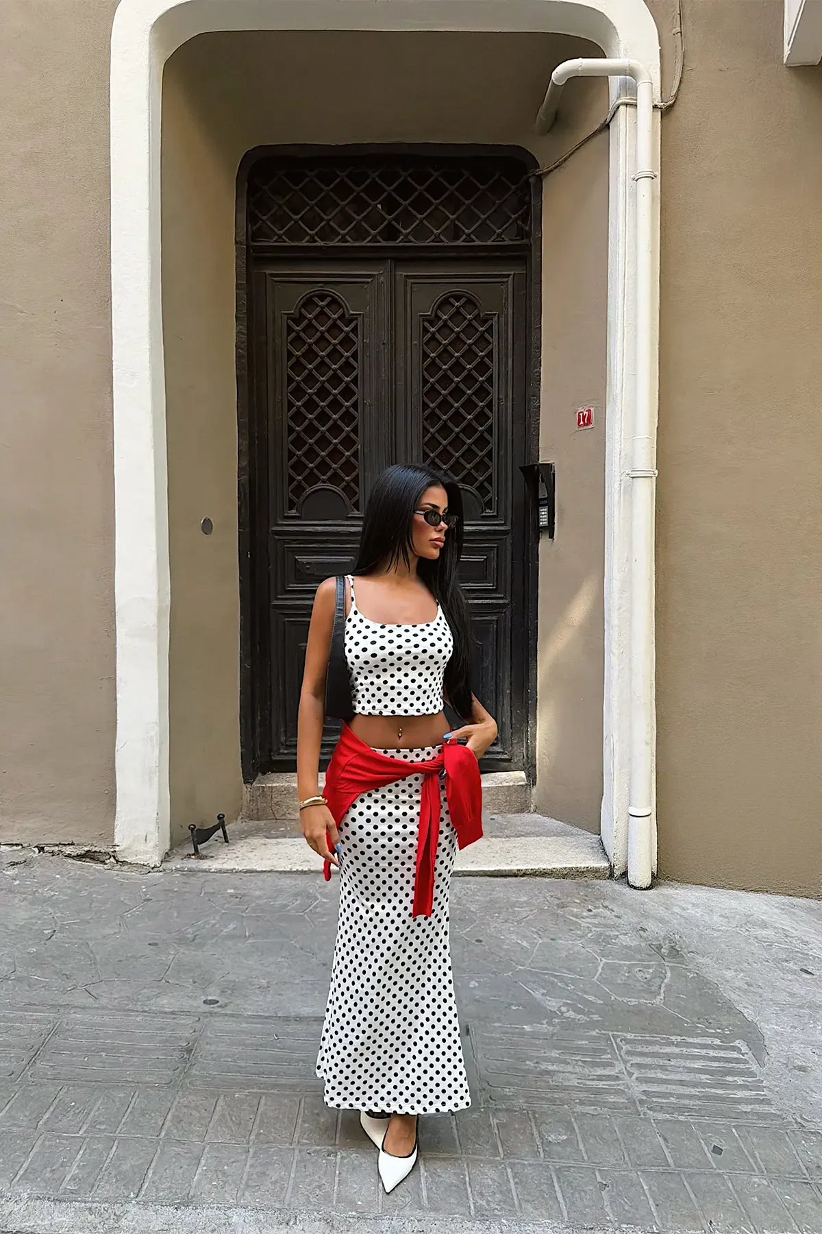 Zayra Polka-Dot Skirt Set