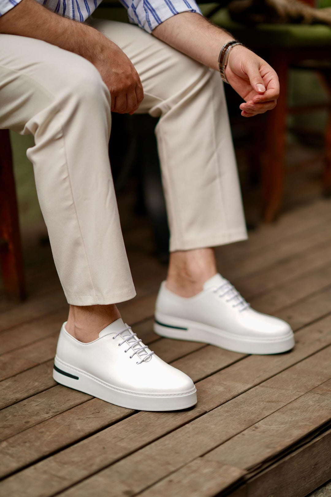 Martin Beyaz %100 Hakiki Deri Ultra Hafif Eva Taban Sneaker