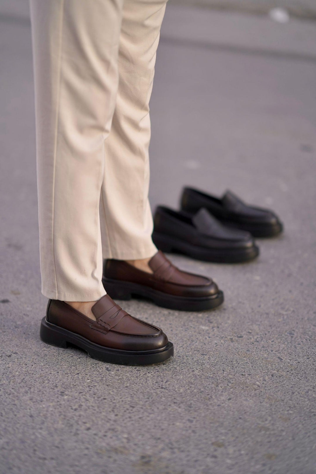 Kahverengi Hakiki Deri Penny Loafer