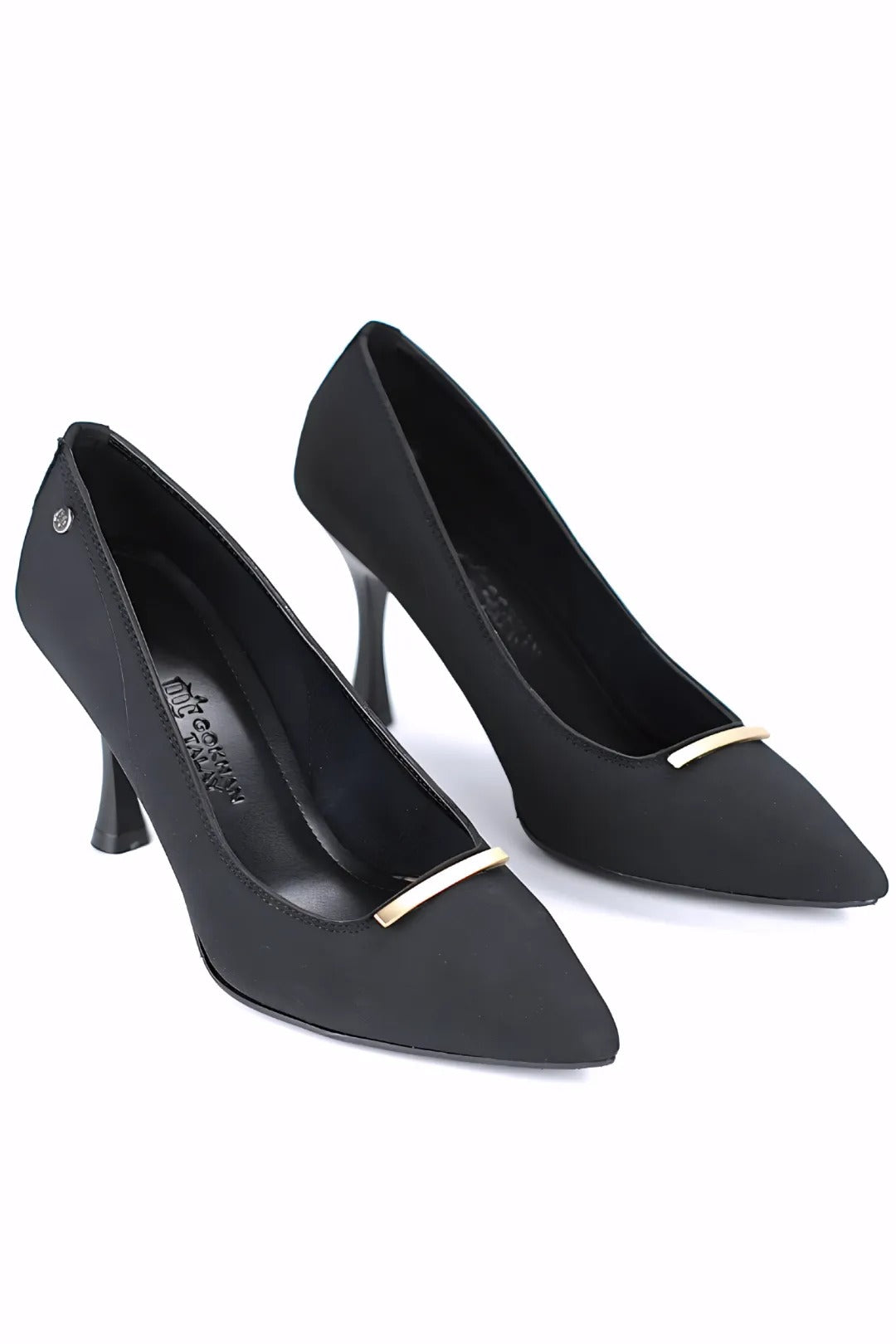 Arina 8 cm Siyah Kadın Topuklu Ayakkabı – İnce Çubuk Tokalı Rugan – Siyah Rugan