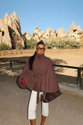 Calviera Water-Resistant Cape-Sleeve Jacket – Bitter Brown