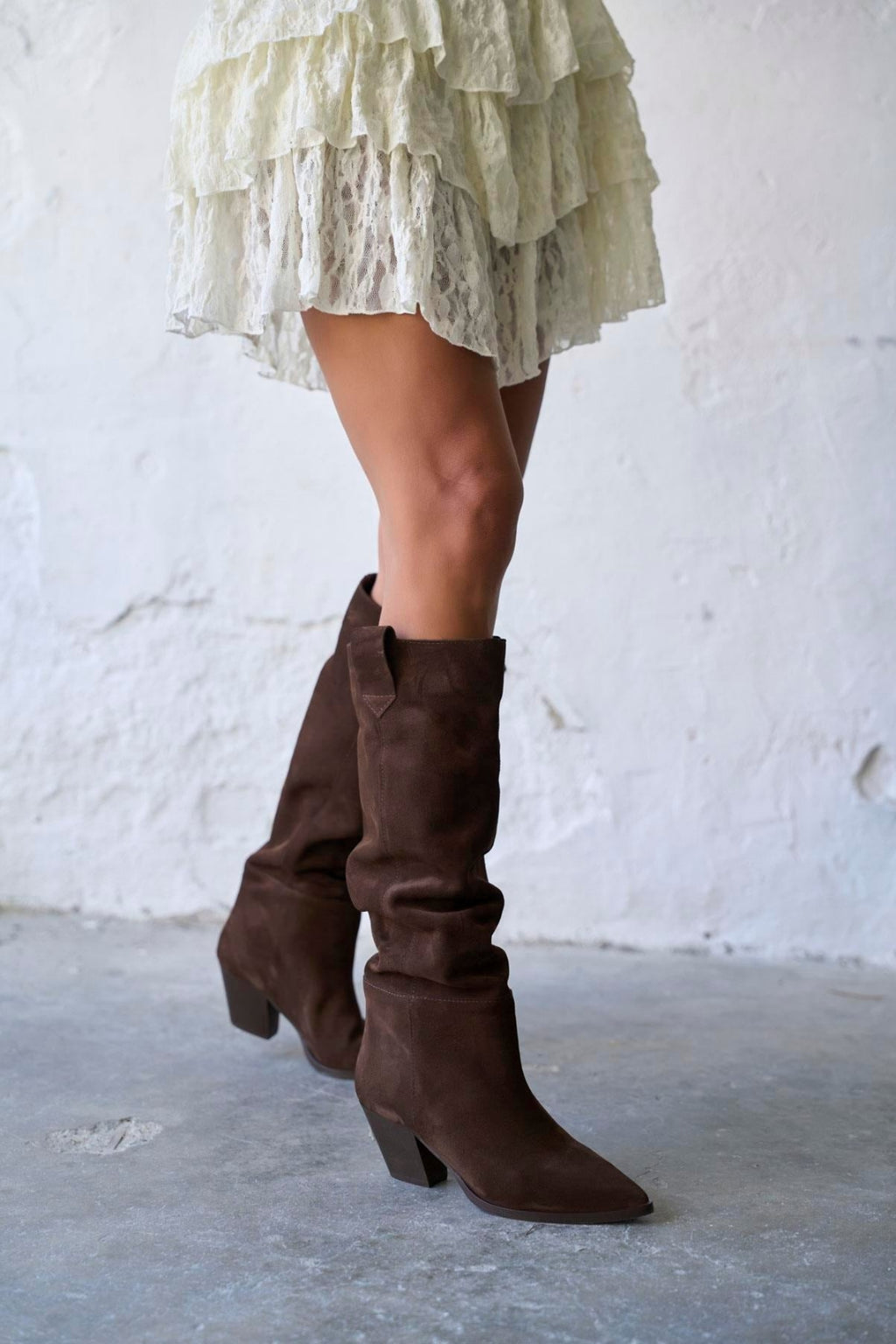 Kidney Real Suede Coffee Boots