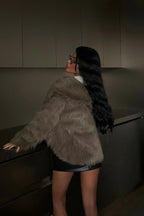 Rufina Luxe Faux Fur Jacket – Bitter Brown