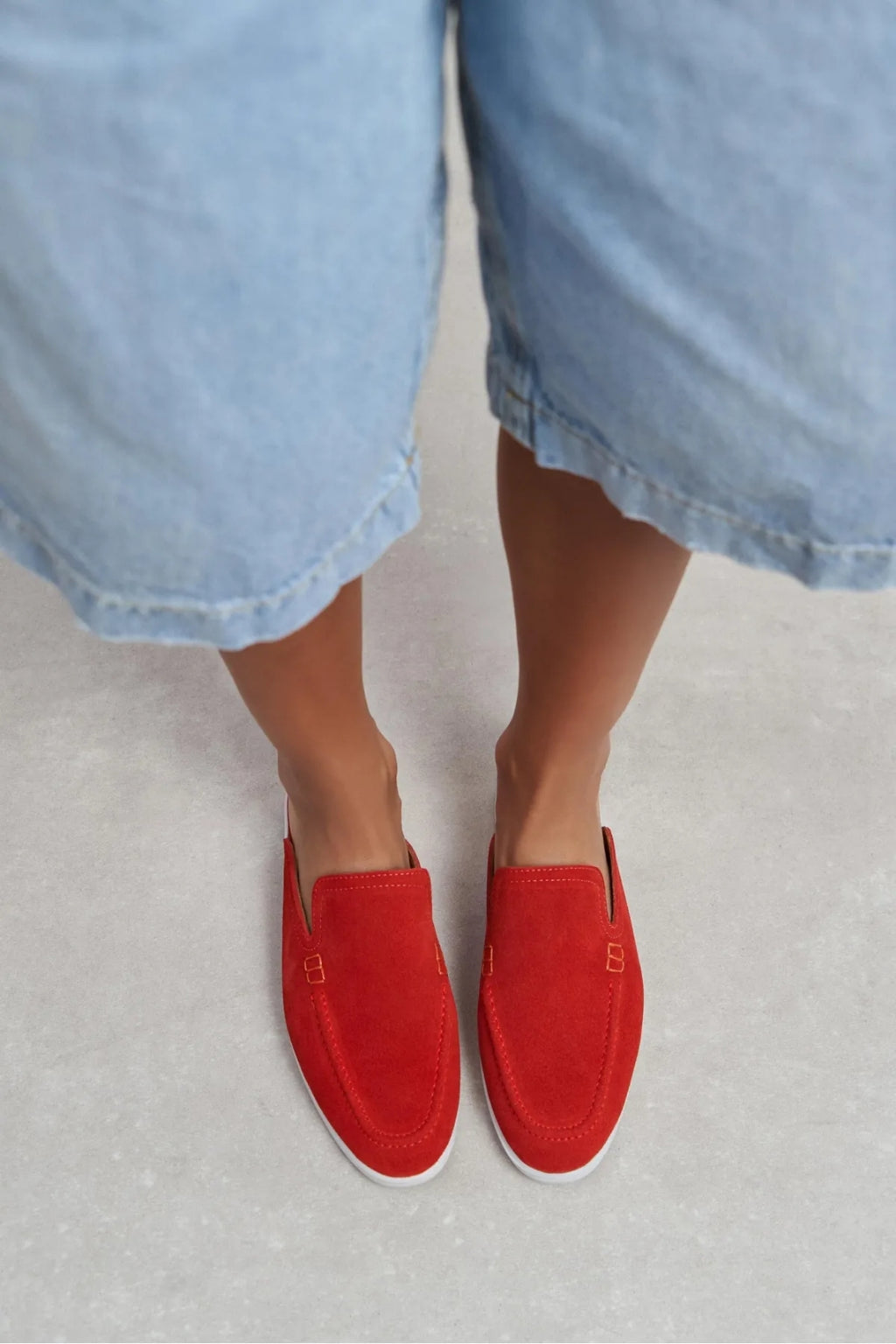 Sorrento – Handcrafted Genuine Suede Leather Mule Loafers – Navy Suede