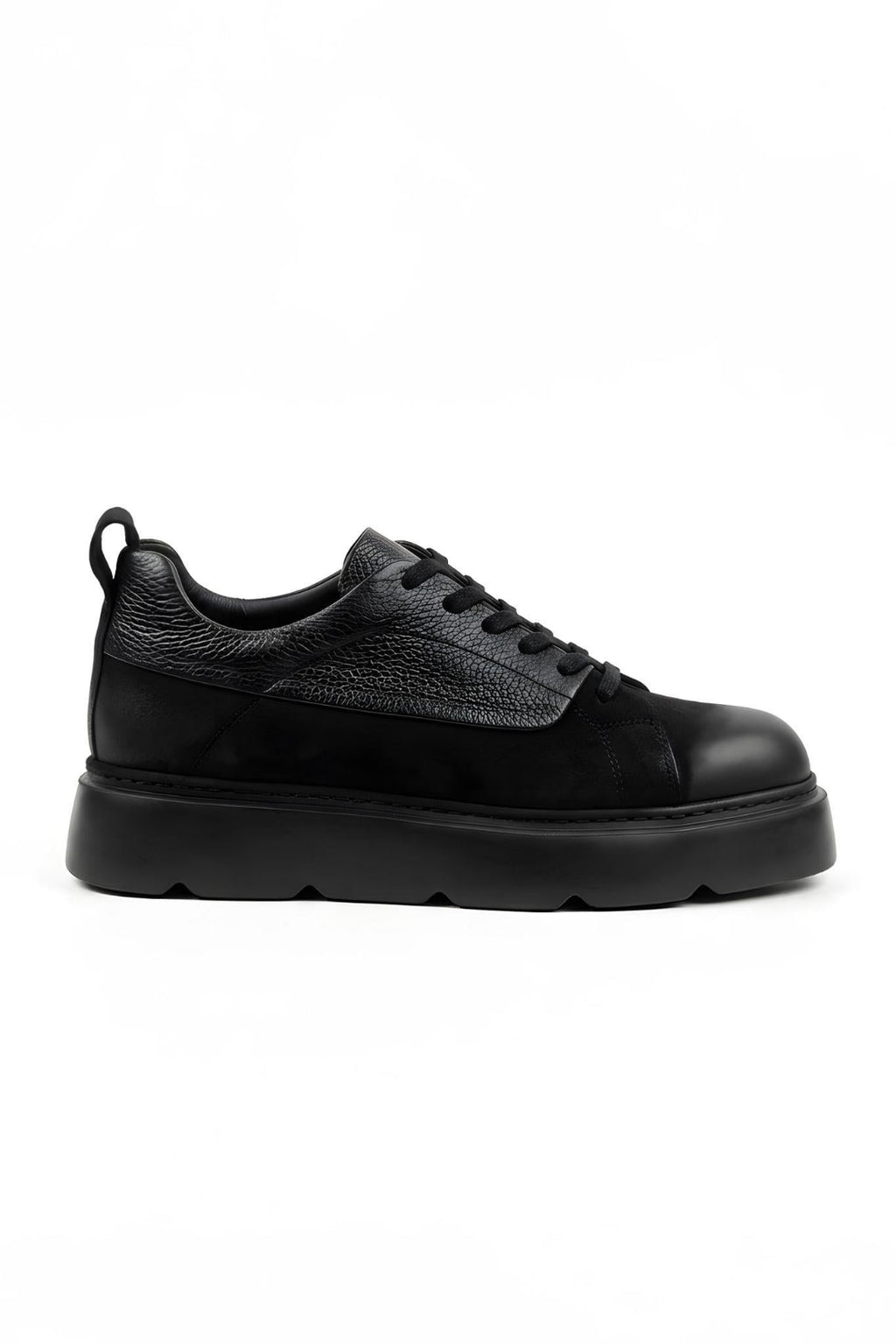 Tony Siyah %100 Hakiki Deri (Nubuk-Floter) Eva Taban Sneaker