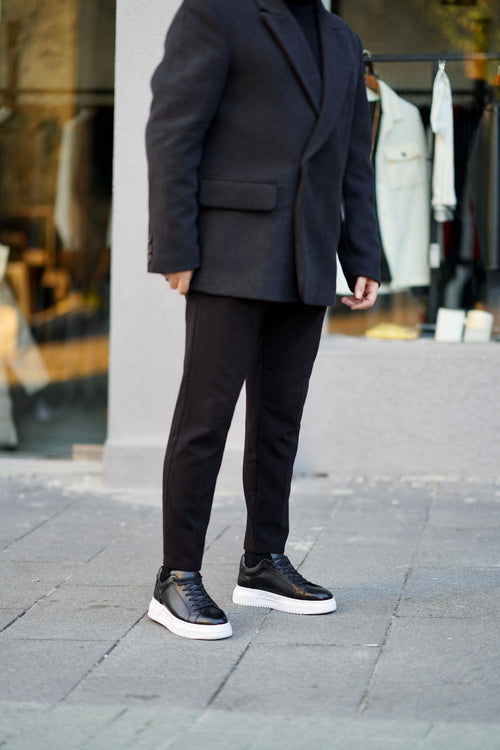 Armin Siyah %100 Hakiki Deri Havuzlu Eva Taban Sneaker