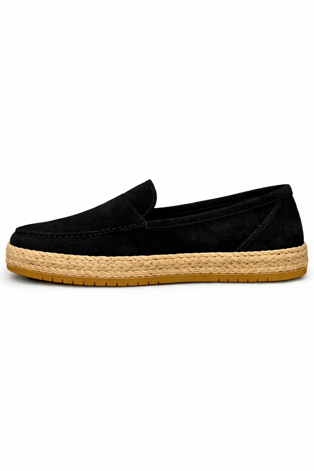 Black Genuine Suede Leather Double Monk Strap with Woven Sole