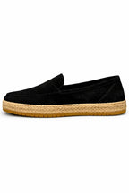 Black Genuine Suede Leather Double Monk Strap with Woven Sole