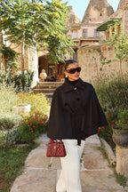 Calviera Water-Resistant Cape-Sleeve Jacket – Cream