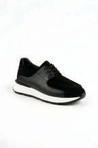 Siyah %100 Hakiki Deri Ultra Hafif Eva Taban Sneaker