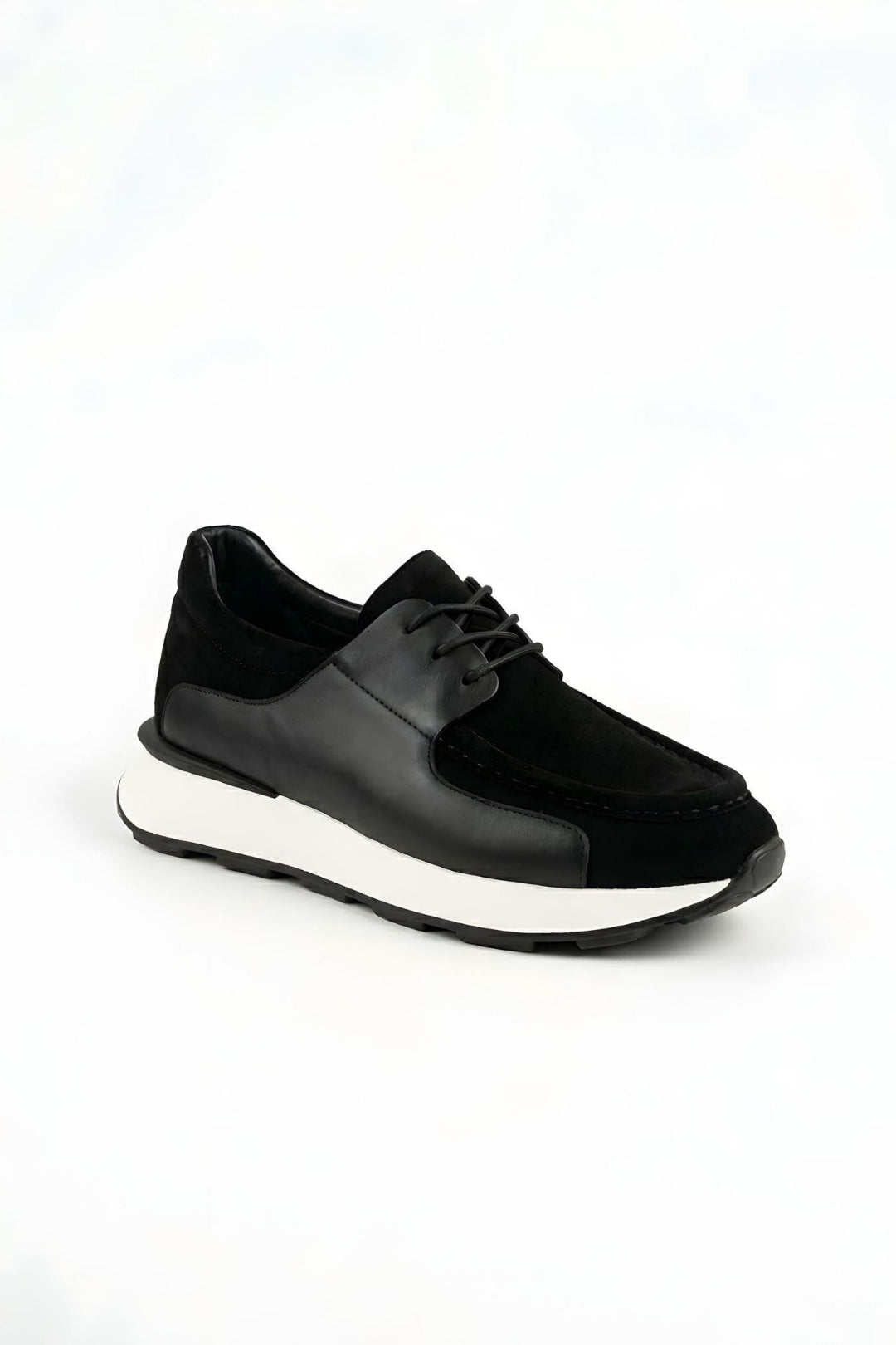 Siyah %100 Hakiki Deri Ultra Hafif Eva Taban Sneaker