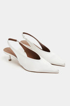 Wilson Pearl Satin Slingback Kitten Heels – Coffee
