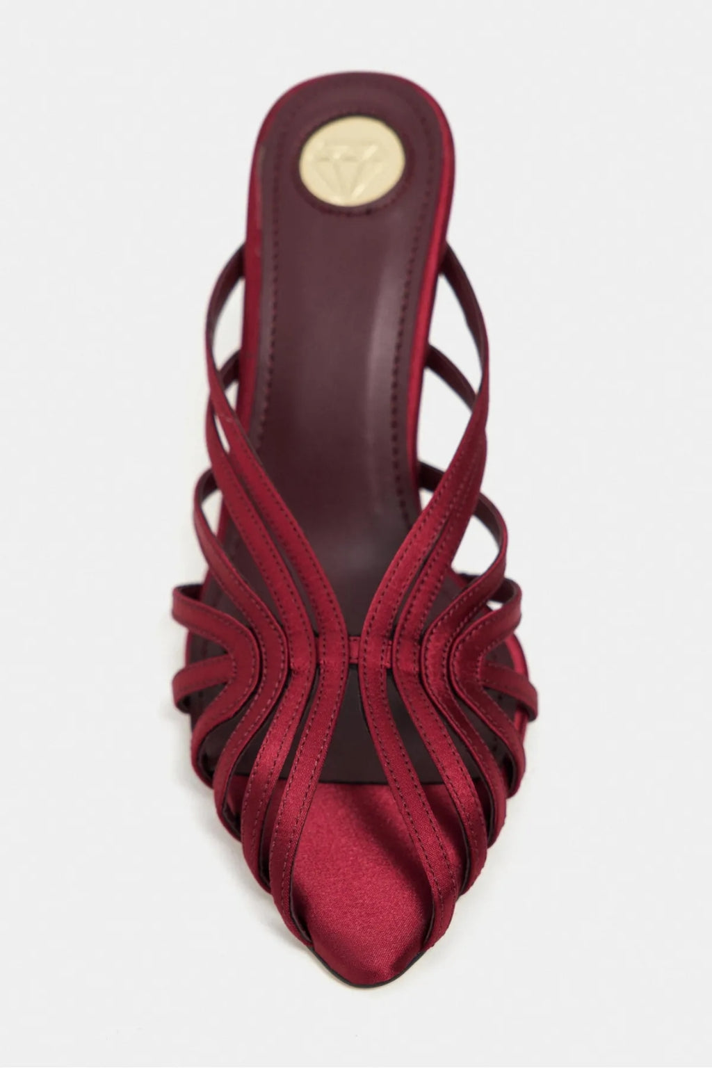 Seraphina Satin Cage-Strap Open-Toe Heeled Mule – Navy Satin