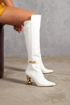 Norevia Buckle-Detail Knee-High Boots – Brown