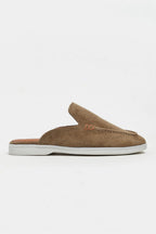 Sorrento – Handcrafted Genuine Suede Leather Mule Loafers – Navy Suede