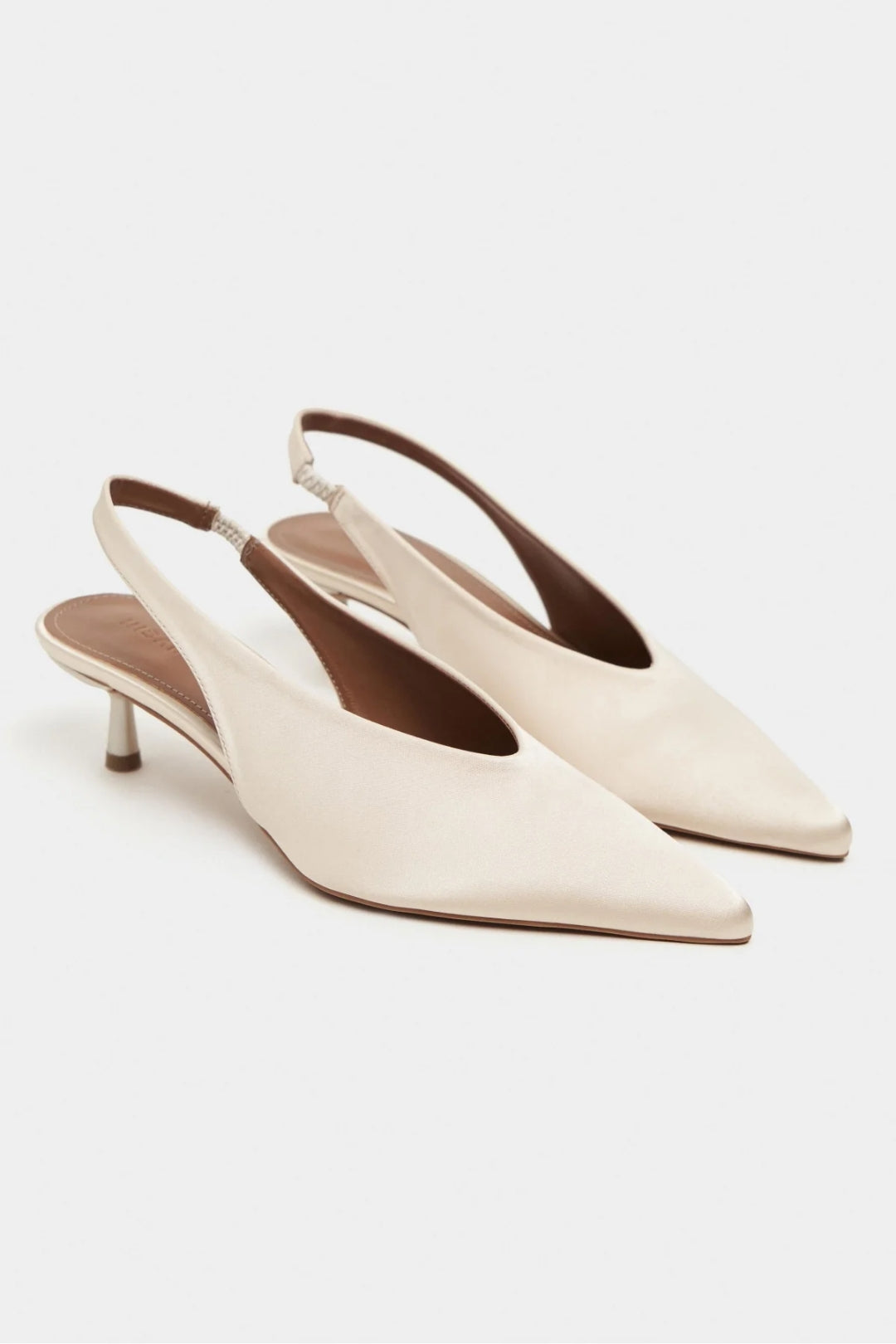 WILSON Satin Slingback Heels – Salmon Satin
