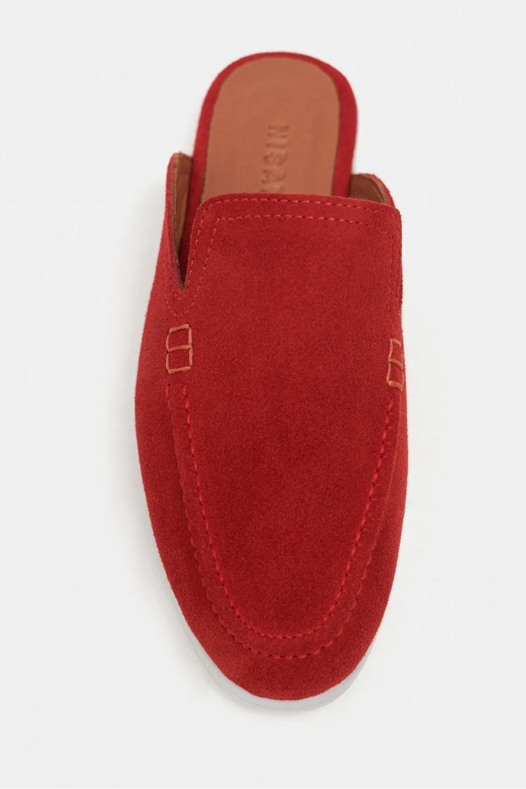 Sorrento – Handcrafted Genuine Suede Leather Mule Loafers – Navy Suede