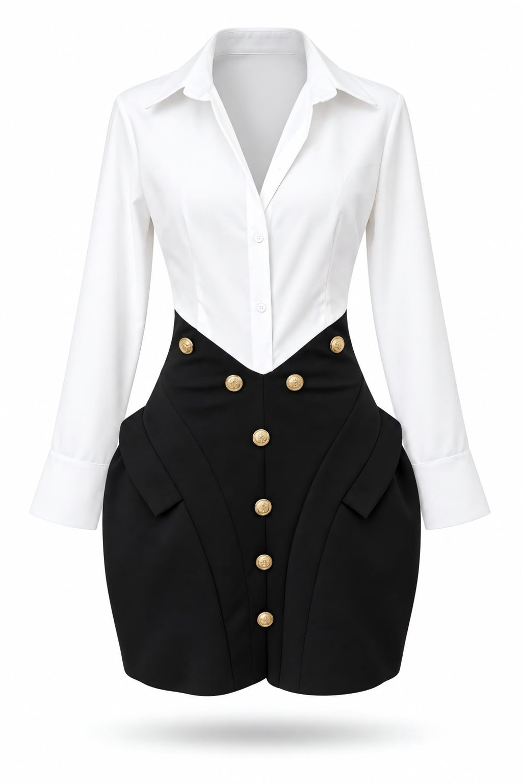 Alma Two-Tone Shirt Dress