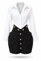 Alma Two-Tone Shirt Dress