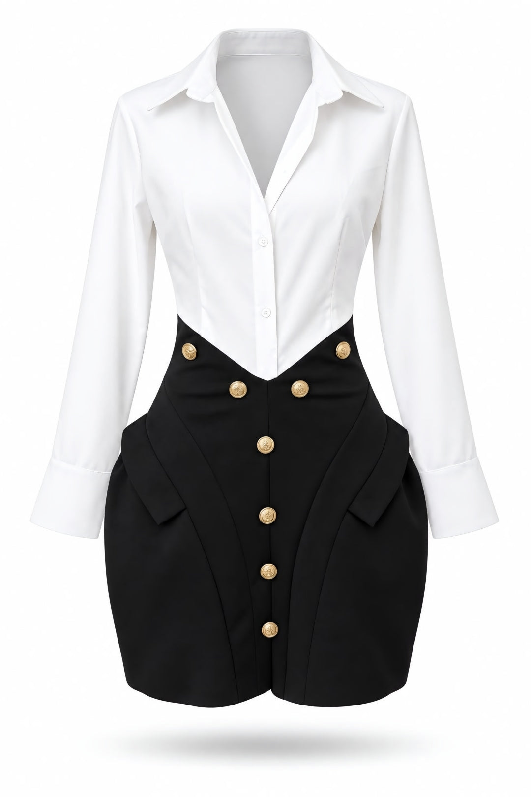Alma Two-Tone Shirt Dress