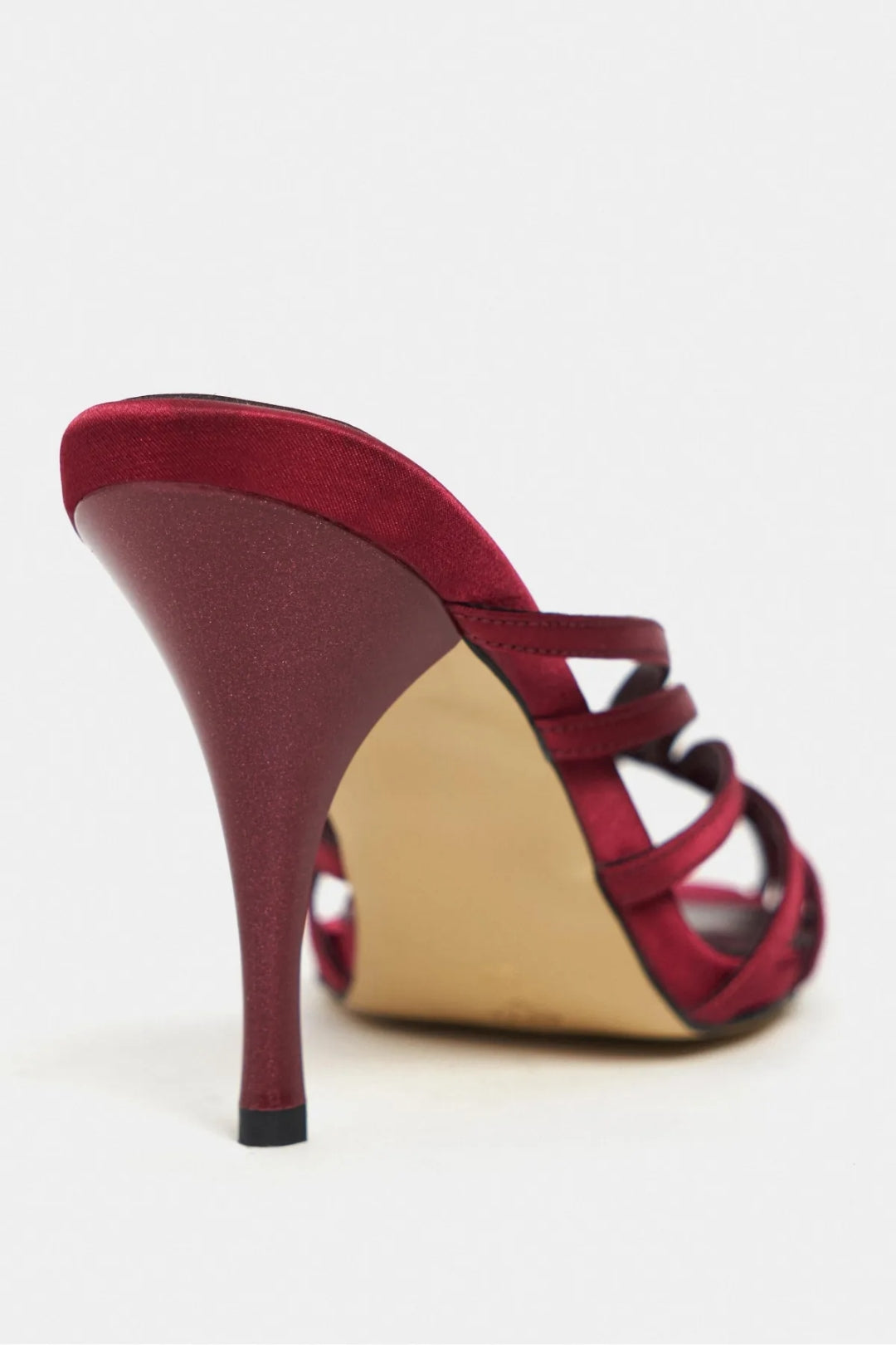 Seraphina Satin Cage-Strap Open-Toe Heeled Mule – Navy Satin