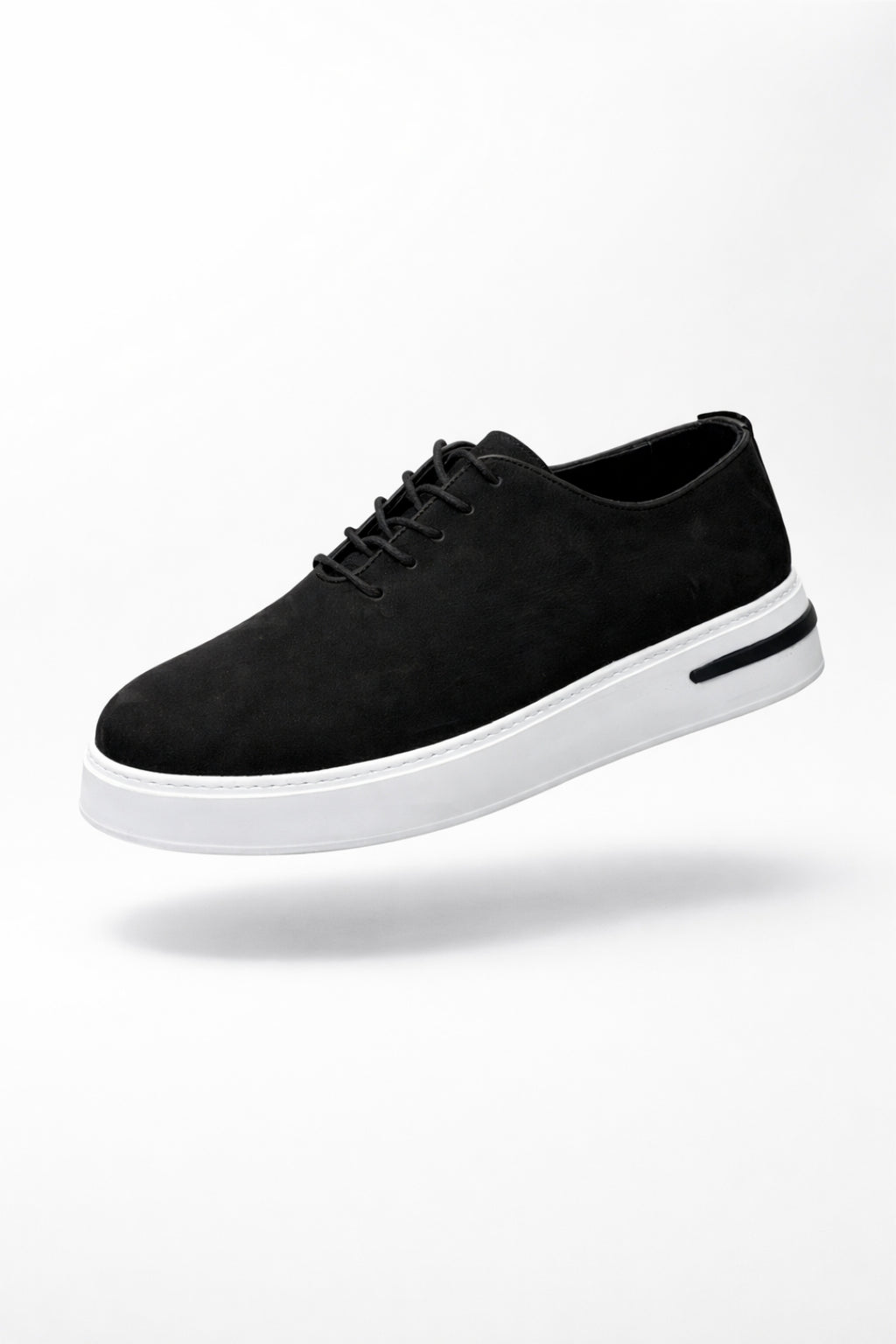 Siyah Hakiki Nubuk Deri Ultra Hafif Eva Taban Sneaker