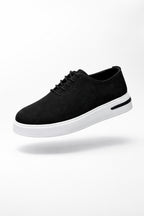 Siyah Hakiki Nubuk Deri Ultra Hafif Eva Taban Sneaker