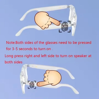 Smart Bluetooth Glasses with Speaker & Voice Assistant – IPX6 Waterproof | Fast US Shipping